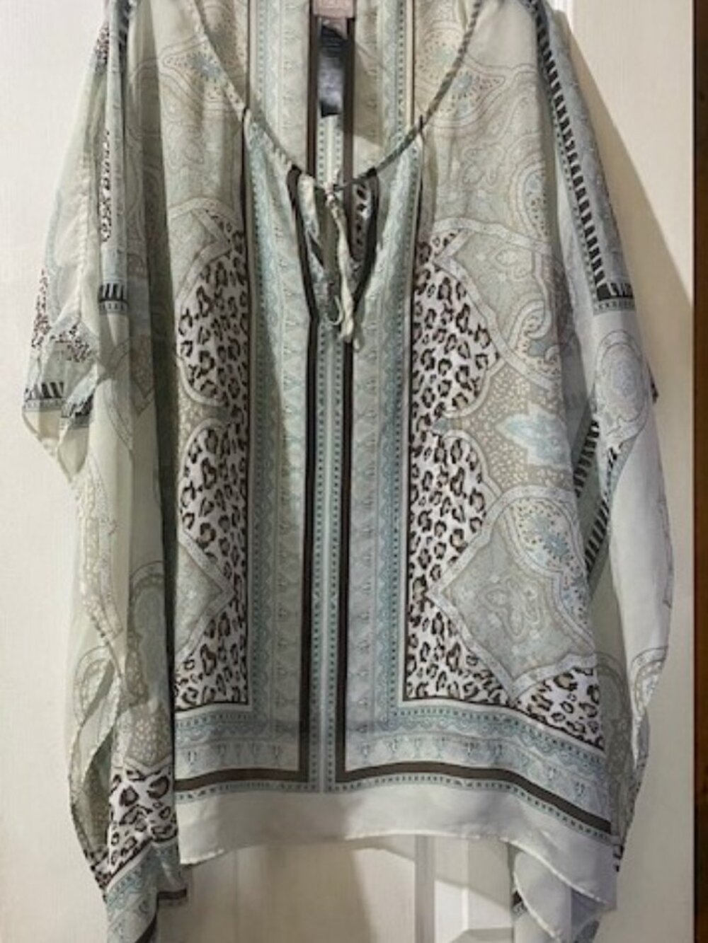 Chico's Semi Sheer Tunic Top Kimono Style Blouse